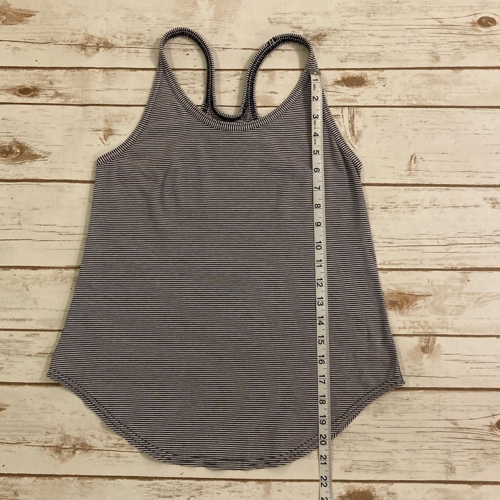 Lululemon Blue and White Striped Racerback Tank Small - Picture 3 of 9